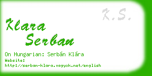 klara serban business card