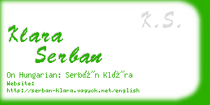 klara serban business card